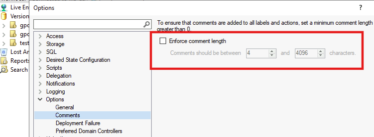Enforce comment length